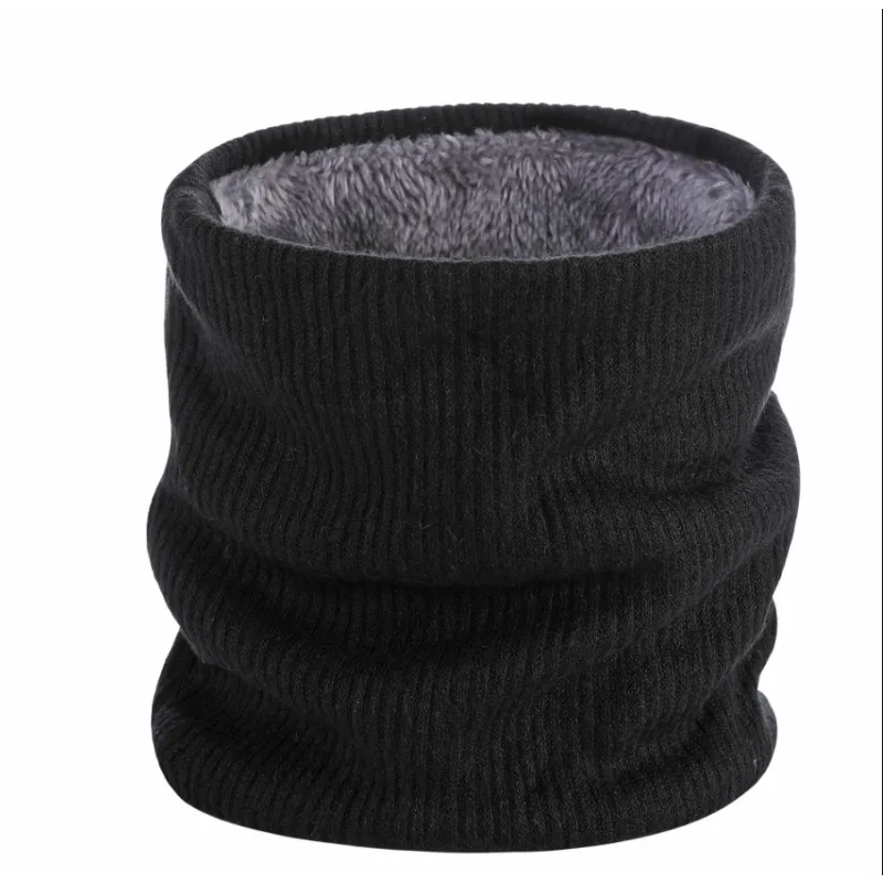 Solid Thick Warm Ring Scarf Fashion Winter Striped Warm Women Men Outdoor Full Mask Scarves With Plush Snood Unisex Muffler