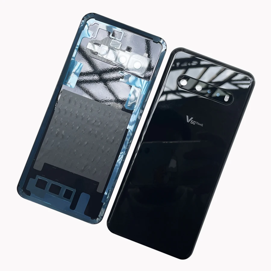 100% A+++ Glass Back Cover For LG V60 ThinQ 5G Rear Housing Door Battery Cover Back Housing With Camera Lens Replacement