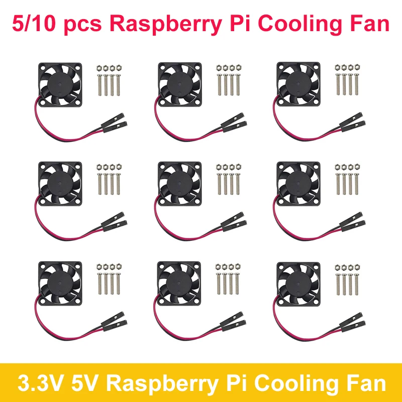 

5/10pcs Raspberry Pi Cooling Fan 3.3V 5V DC Brushless Cooler for Raspberry Pi 4B 3B+ 3B 2B Retroflag NESPi Case Rebot Project
