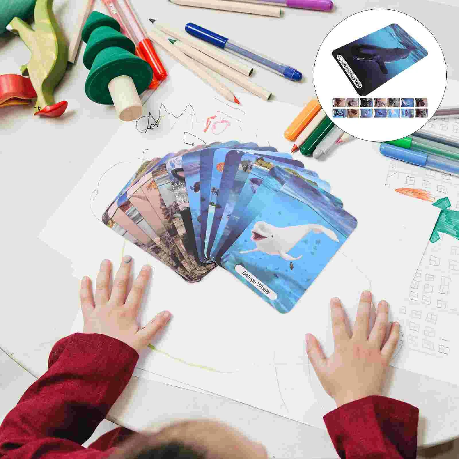 Animal Ocean Card Toddler Preschool English Flash Cards Paper Early Educational