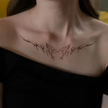 여성을위한 나비 문신 스티커 섹시한 Y2K 쇄골 아트 임시 문신 방수 가짜 문신 펑크 지속 문신 스티커