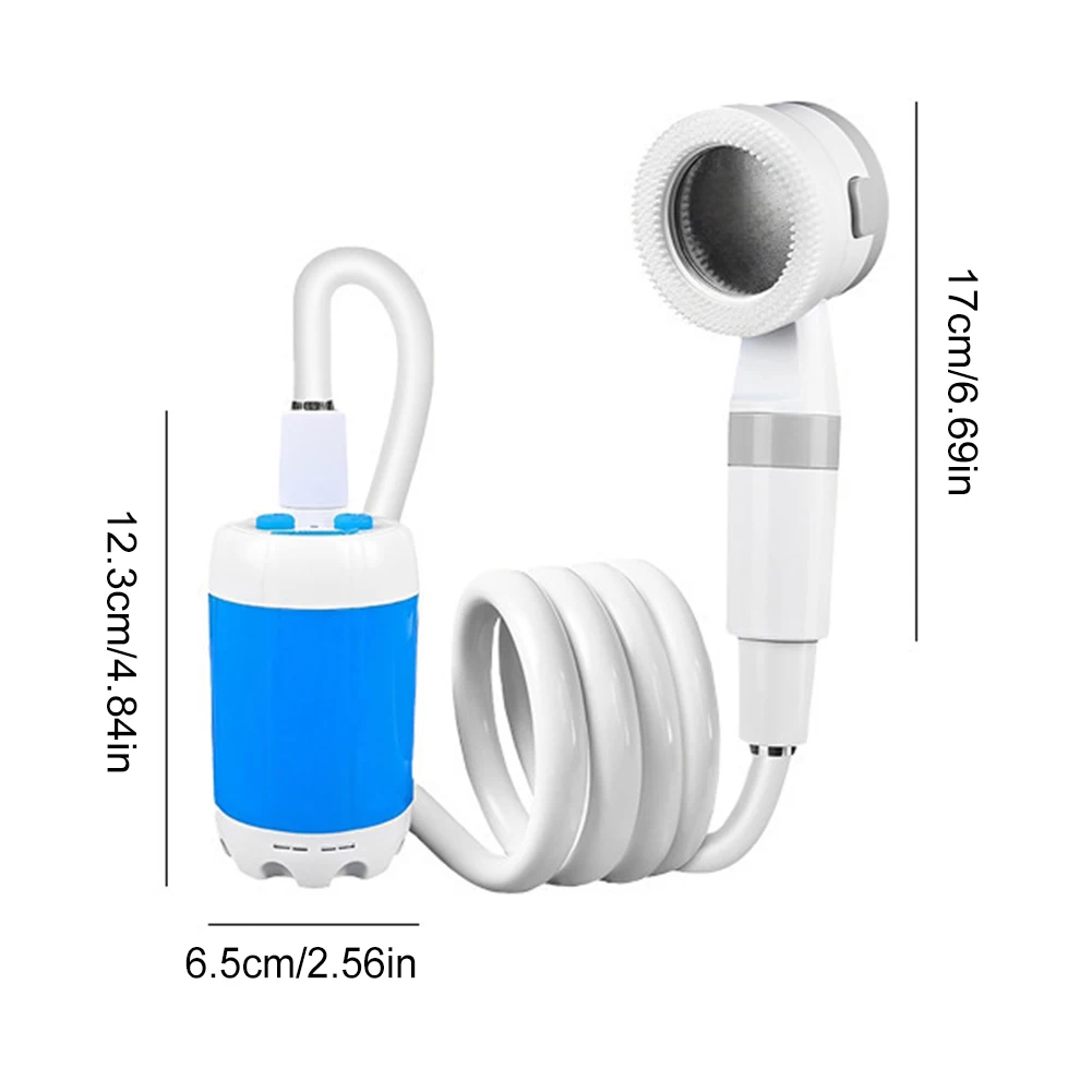 

Camping Shower Pump Rechargeable Electric Shower Pump Portable Outdoor Shower Head Sprayer for Camping Car Washing Gardening