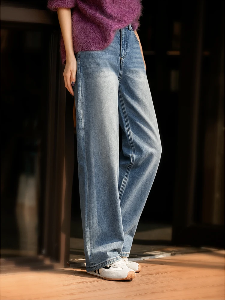 

Винтажные джинсы прямого кроя, облегающие, женские, с высокой талией, из хлопкового денима, классические, стильные, удобные, повседневные брюки