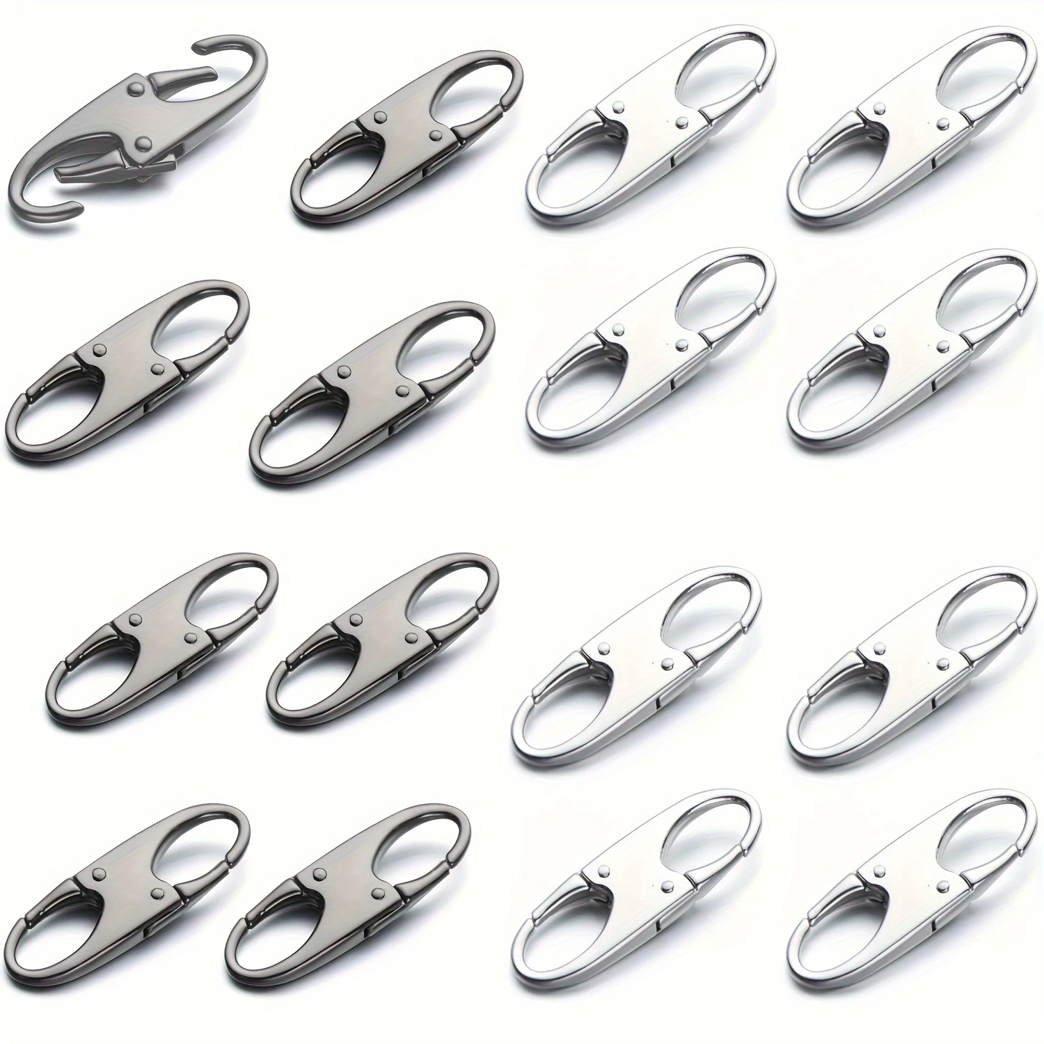 

16 pieces-Double Small Carabiner Clips - Zipper Clip Theft Deterrent - Holding The Zipper Closed - Zipper Pull Replacement