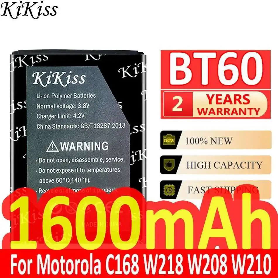 

Аккумулятор 1600 мАч для Motorola C168 W218 W208 W210 A1210 A3000 BT60 ME511 ME502 Q8 V360 V361i V980 C975 E1000 A732