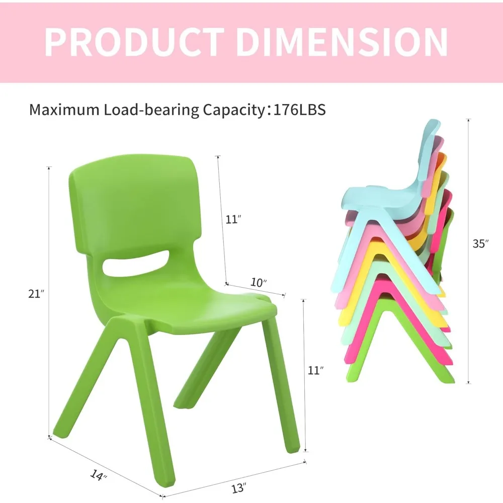 School Chair, 6PCS Colorful Schools Stackable School Chair