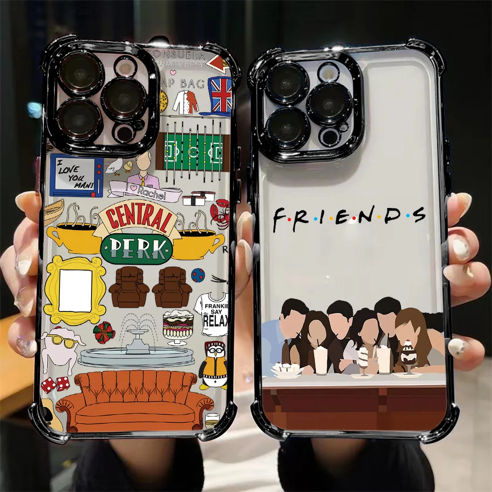 Friends Hot TV Show Plating Phone Case For Samsung S26 S25 S24 S23 S22 S21 S20 FE Note20 Edge Plus Ultra 4G 5G Anti Fall Airbag