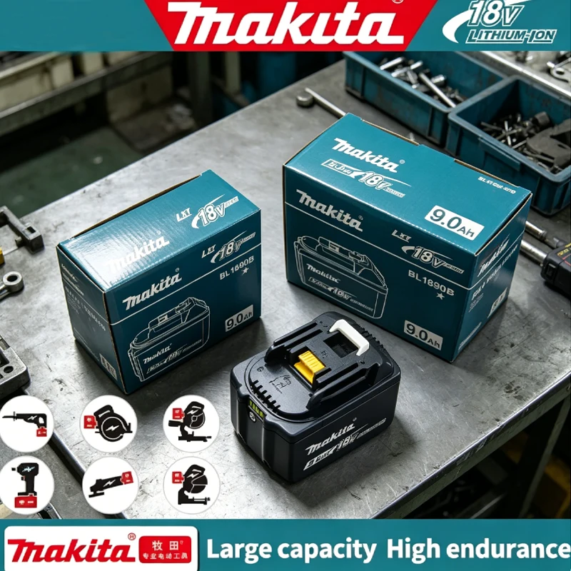 

IMakita rechargeable lithium battery 18V 9.0AH,9000mAh original Makita tool battery BL1860 BL1890 DC18RC charger 18V battery