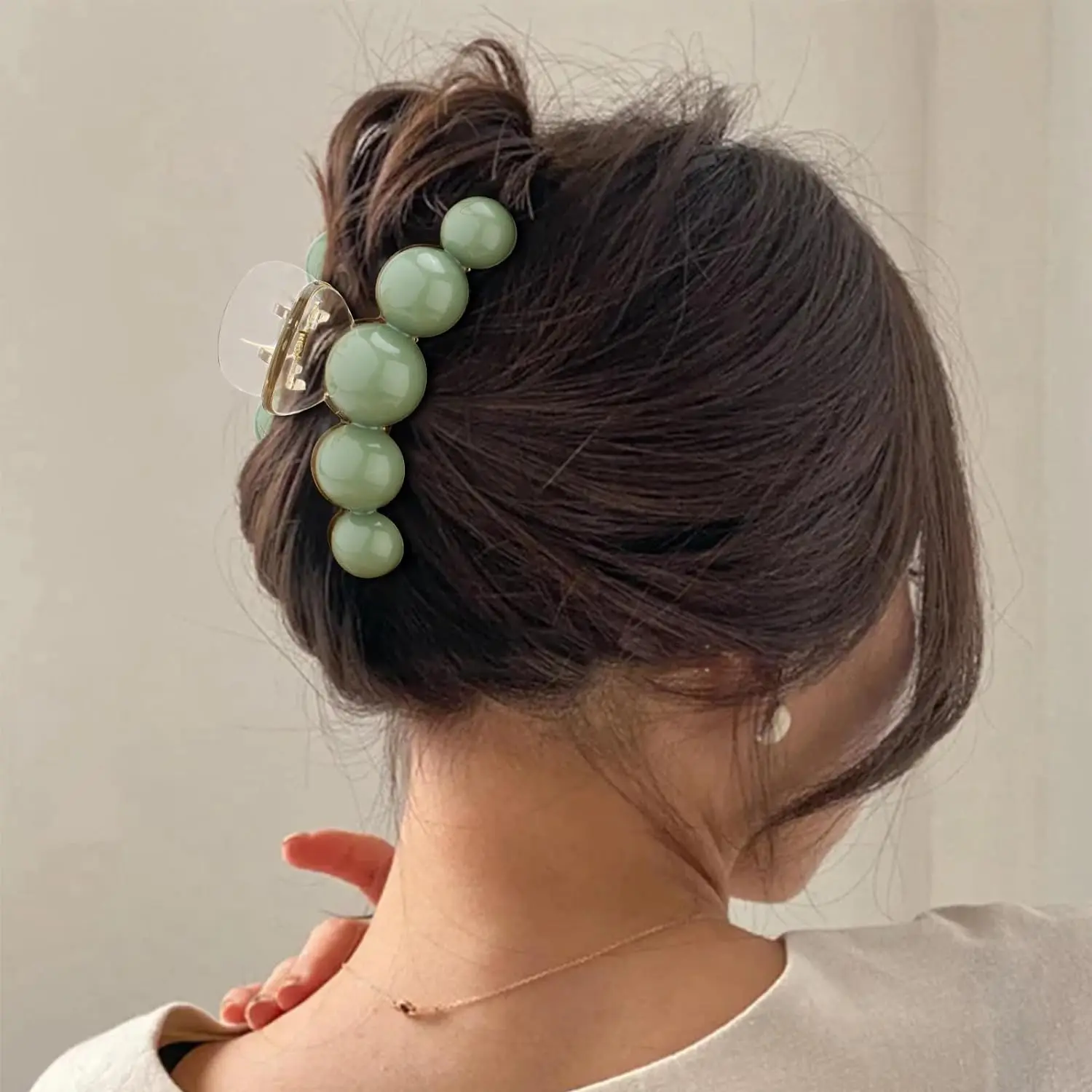 solid color large pearl hair clip, ladies hair accessories