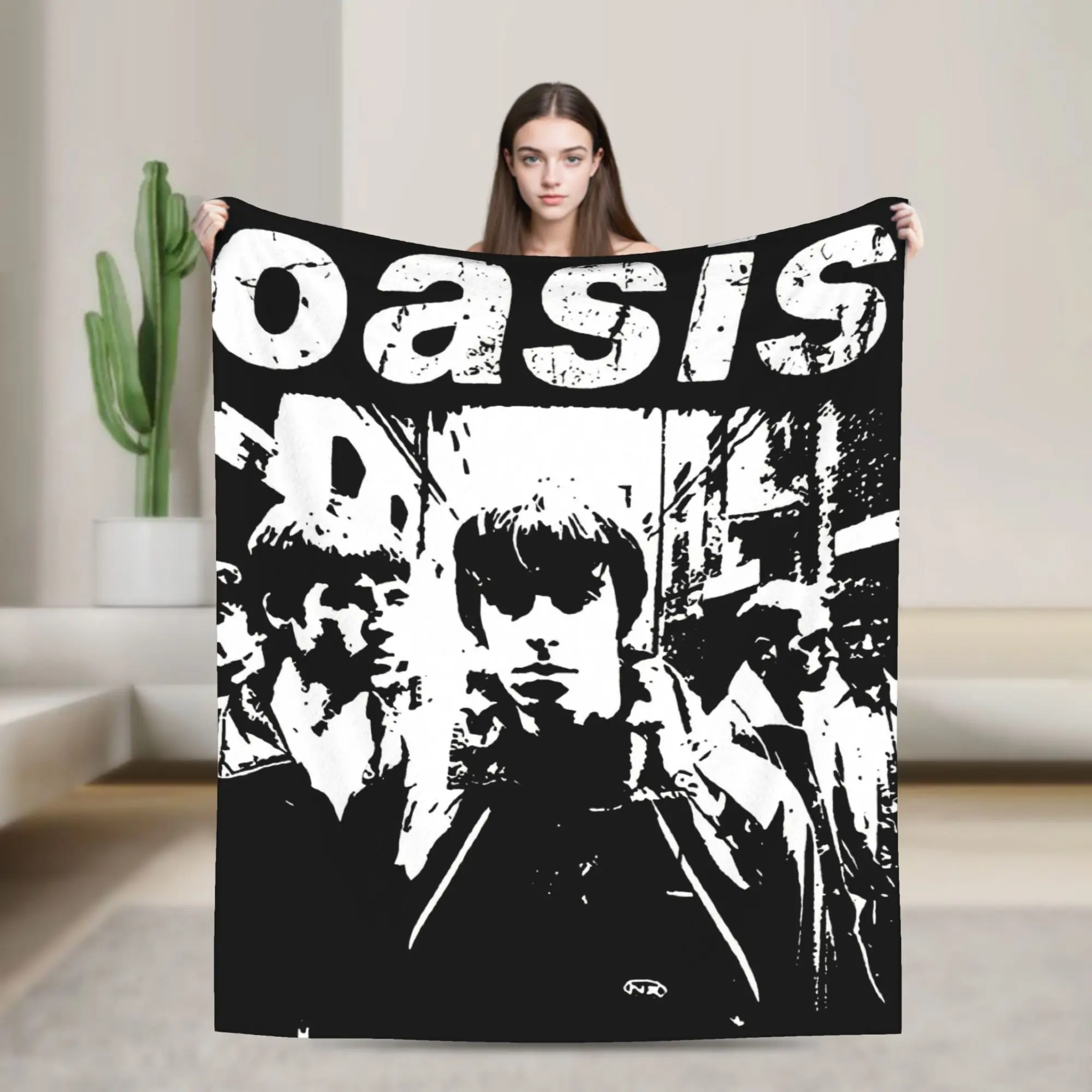 O-Oasis Band Blanket Velvet  Super Soft Throw Blanket for Outdoor Travel Bedroom Quilt