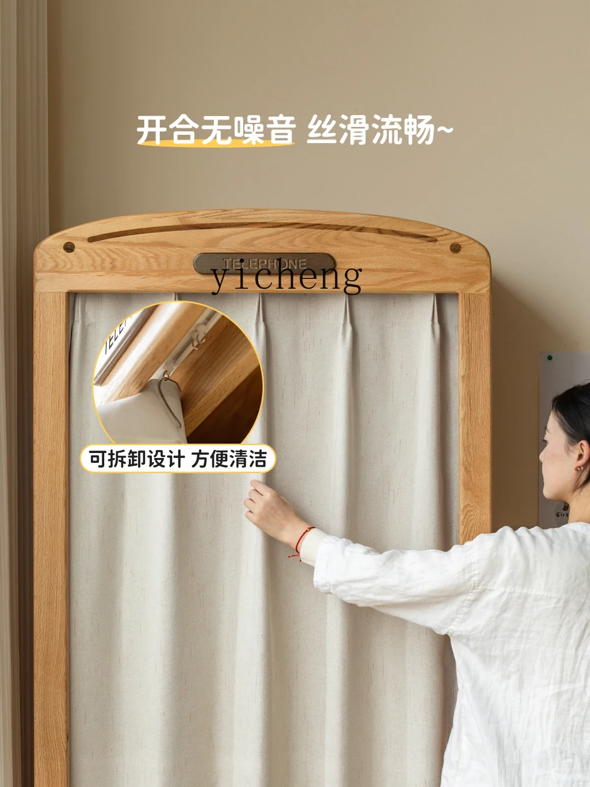 DSA solid wood wardrobe small apartment storage cabinet bedroom household sliding door locker simple small wardrobe