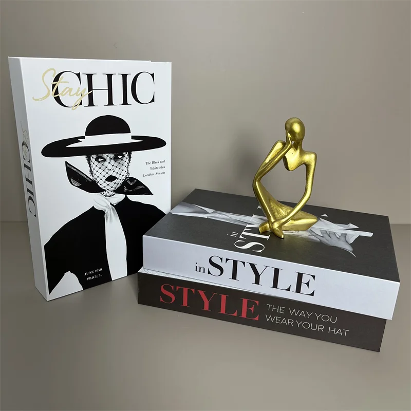 3pcs Luxury Designer Fake Books for Decoration Fashion Magazine Creative Desktop Decoration Coffee Table Books Home Decor