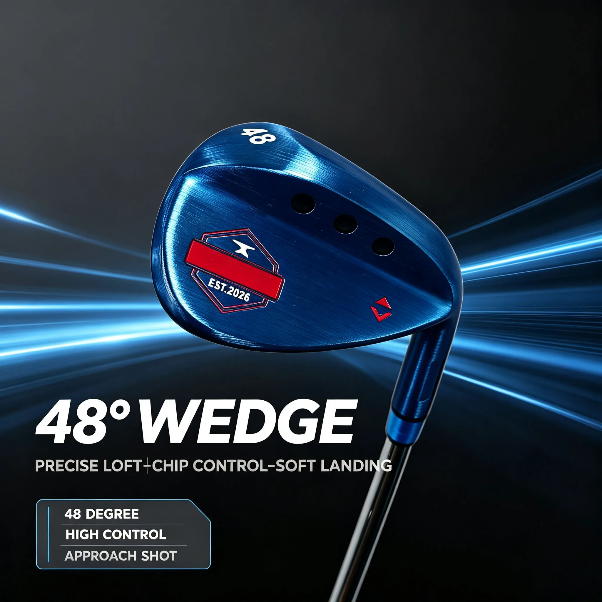 Blue Golf Wedge Club, 48°-60° Multiple Lofts, 35 Inch Length, Sand Rescue Golf Club