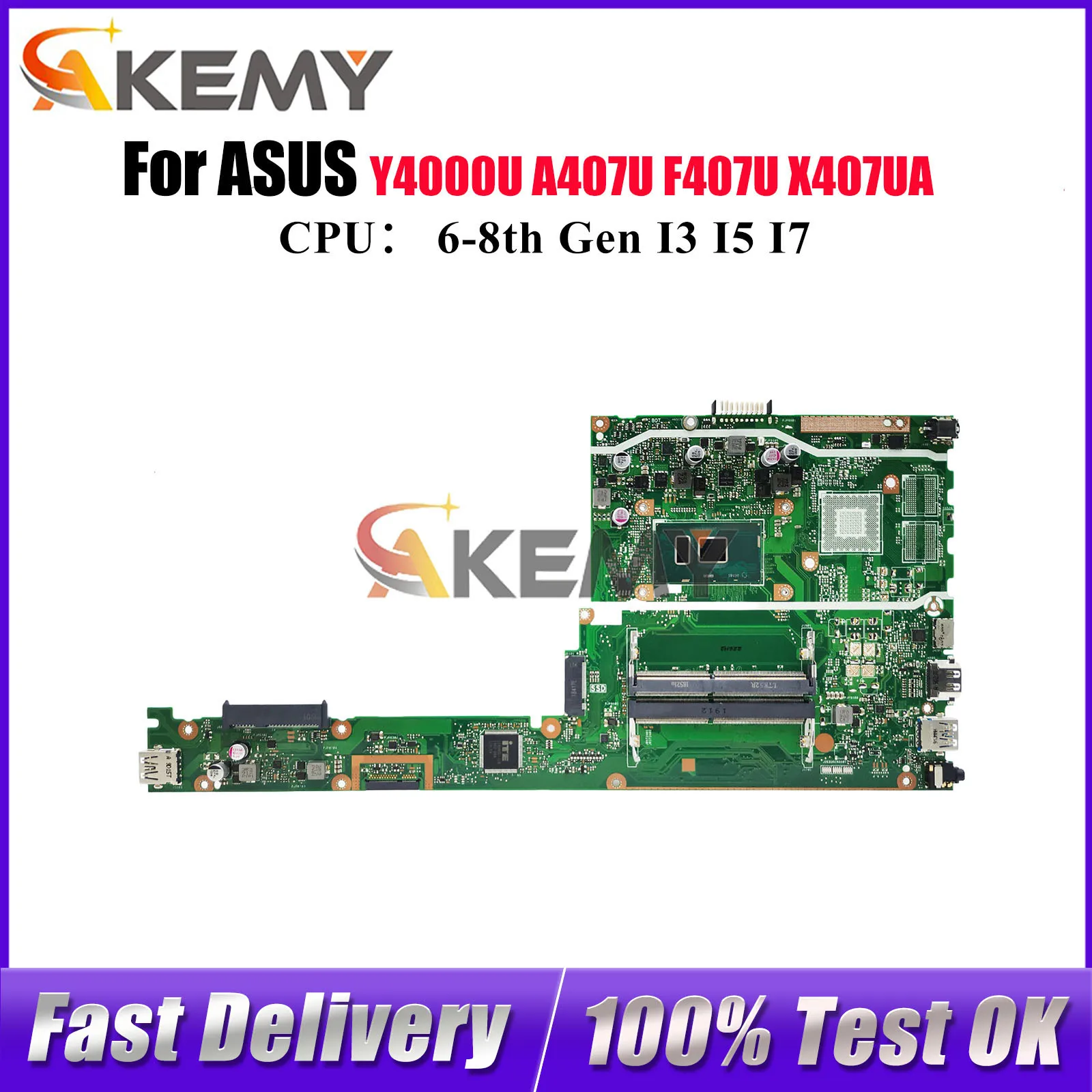 

X407UA Материнская плата для ноутбука ASUS A407U X407UBR X407UAR X407UB F407U Y4000U X407UV X407U X407UF X407UA Материнская плата I3 I5 I7 CPU