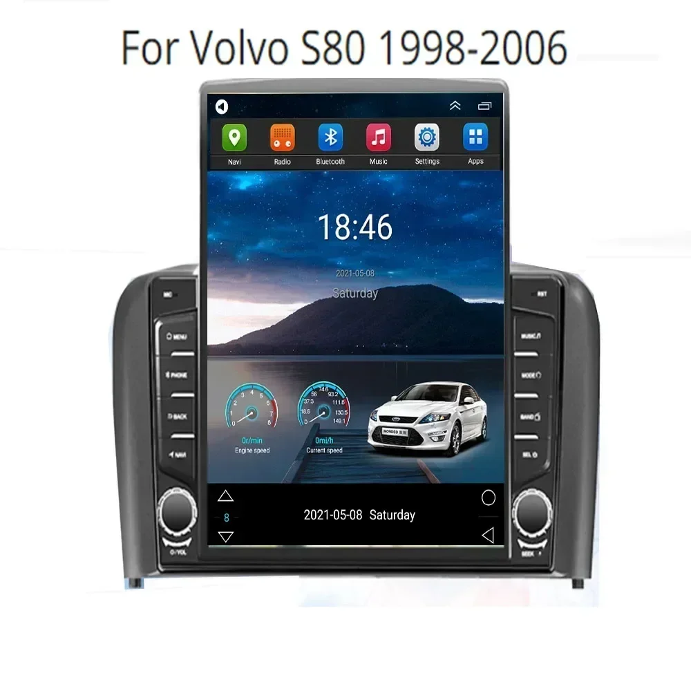 For Tesla Style 5G WIFI For Volvo S80 1 1998-2006 Car Radio Multimedia Video Player Navigation GPS Auto Carplay 2 din Android 13