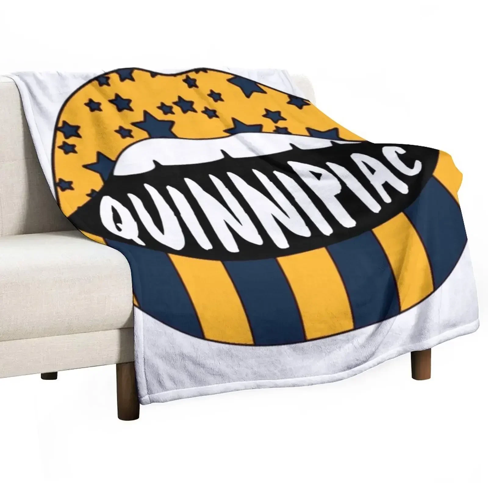 Quinnipiac Lips Throw Blanket Flannels Polar heavy to sleep Flannel Fabric Blankets