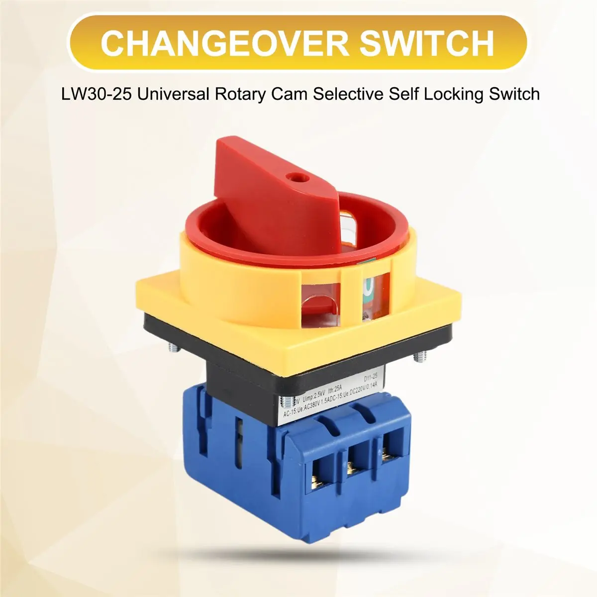 

howhow Changeover Switch LW30-25 Universal Rotational Cam Selector Latching Switches Universal Conversion 440V 25A 3 Sections