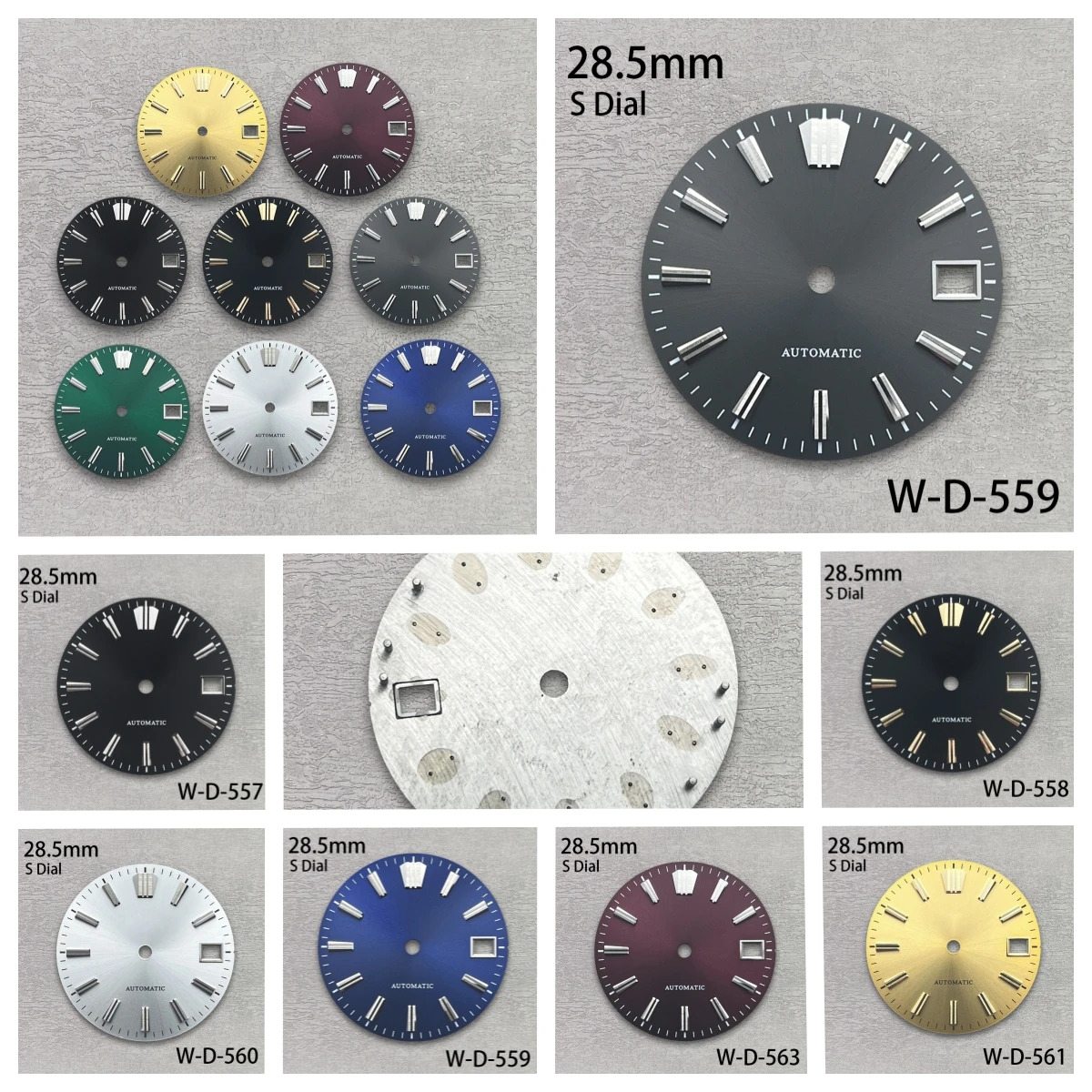 

28.5mm S Logo Sunray Dial Fit NH35/NH36/4R/7S Movement No Luminous High Quality Watch Modification Accessories
