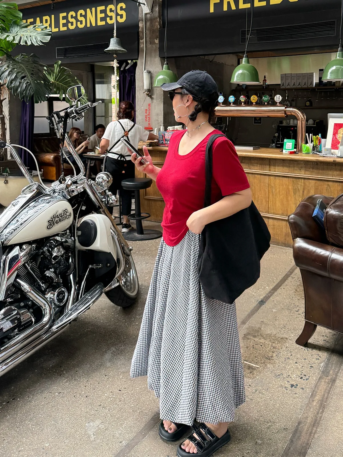 

plus Size Floral Print A-Line Skirt Casual Loose Fit High Waist Cotton Blend Summer New Arrival Women's Midi Skirt