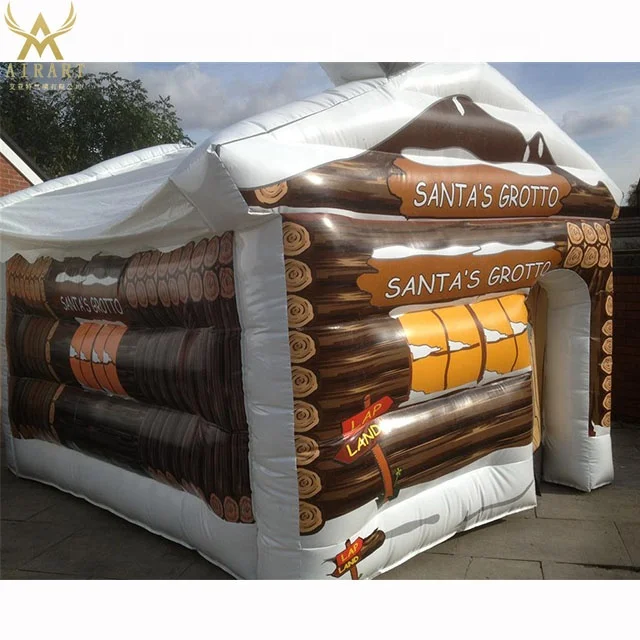 Waterproofed Winter Inflatable House Tent Structure Inflatable Santa Grotto for Christmas