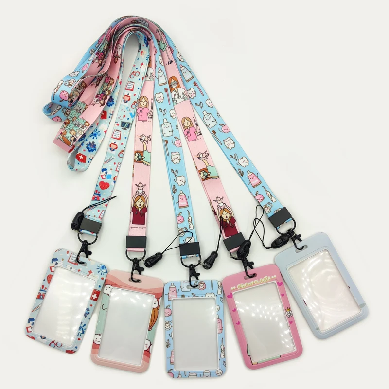 Dentistry Nurse Lanyard Badge Holder Doctor ID Credit Card Case Neck Strap Card Holder Odontologia Credentials Accessories Gift