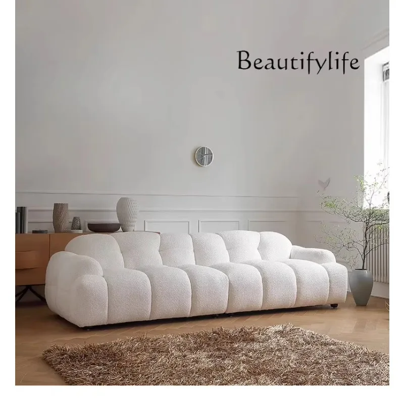 

R Living Room Home Sofa French Retro Fabric Straight Row Small Apartment Sofa Three Or Four People Home