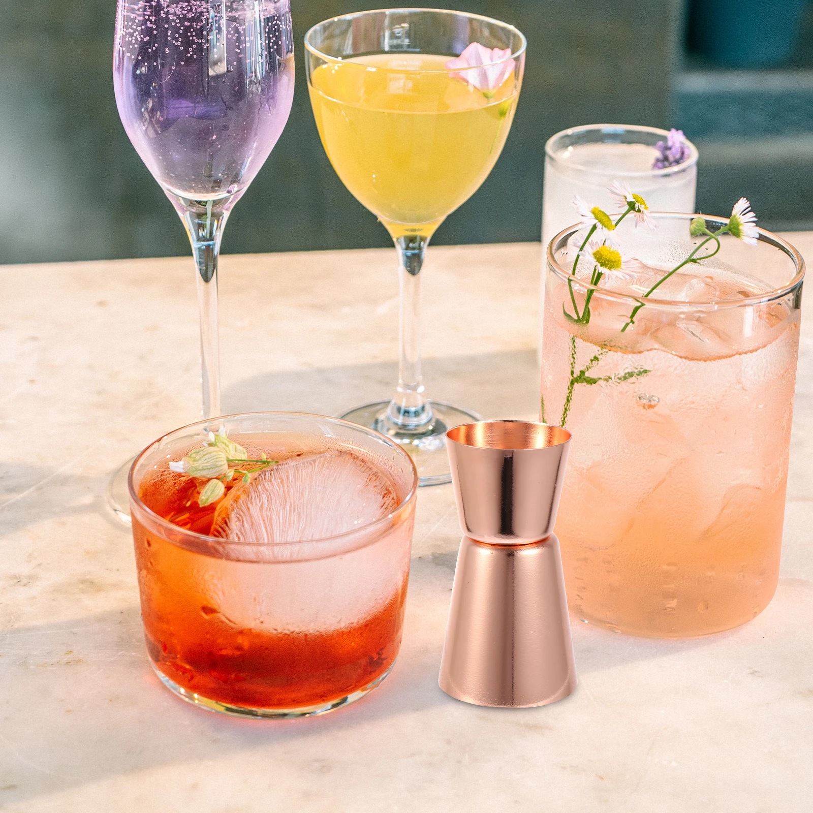 

2Pcs Stainless Steel Double Jigger Bartending Measuring Cups Reusable Food Grade for Bar Home Hotel Party Restaurant