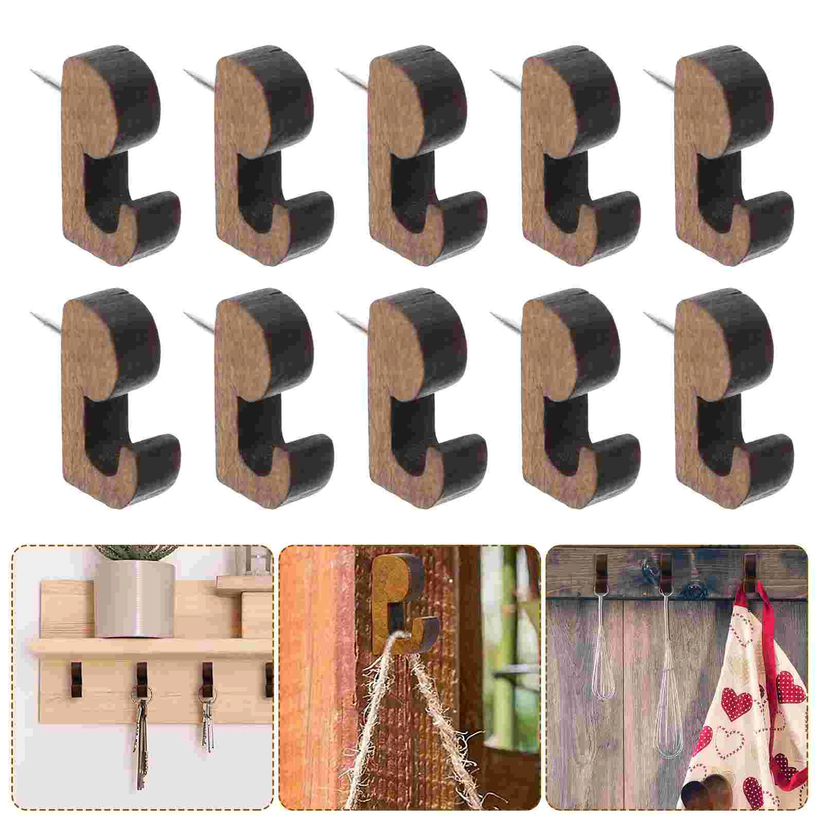 

Wooden Hook Decorative Thumb Tack Picture Hanging Hooks Push Pin for Cork Board Wall Tacks Clothes Rack