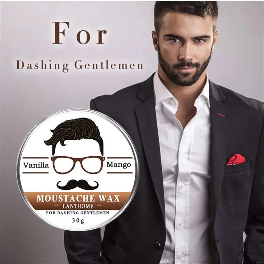 30g Professional Men's Beard Wax Mustache Ointment Natural Beard Cream Natural Oil Conditioner Beard Styling Care Balm