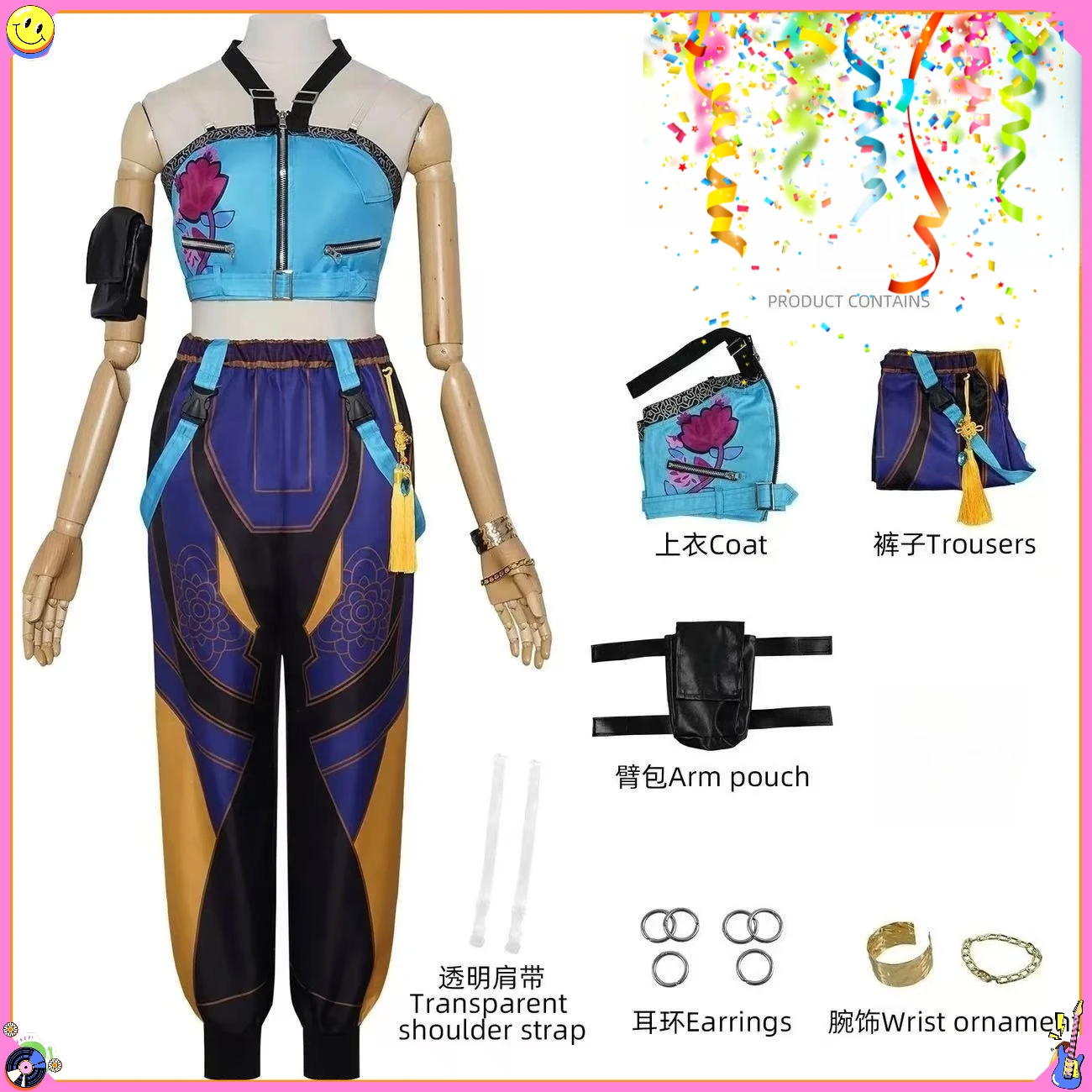 KPop شيطان فتاة مجموعة زوي تأثيري حلي شعر مستعار النساء الفتيات هالوين كرنفال كوميك كون حفلة لعب الأدوار وتتسابق