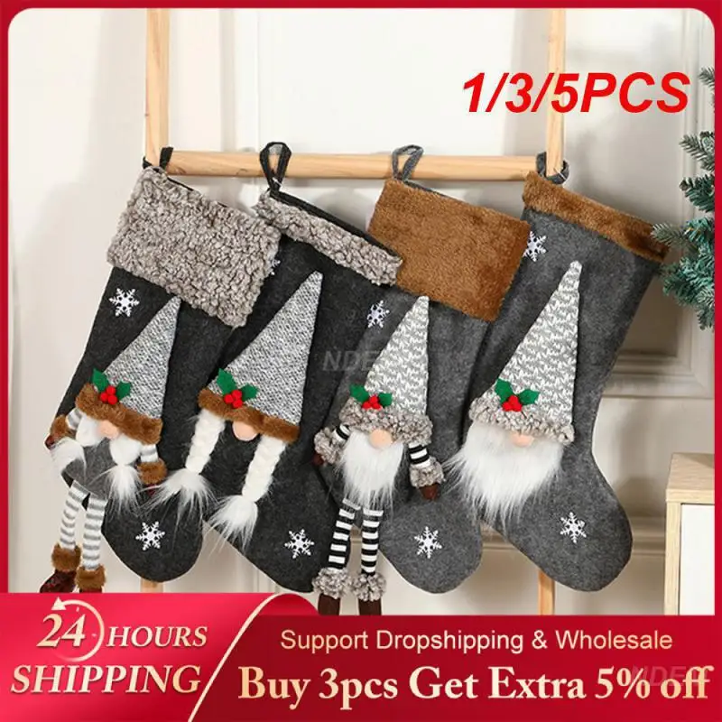 1/3/5PCS Christmas Candy Stockings Lovely Charming Large Christmas Gift Bag Christmas Gift Highly Sought After Christmas Socks