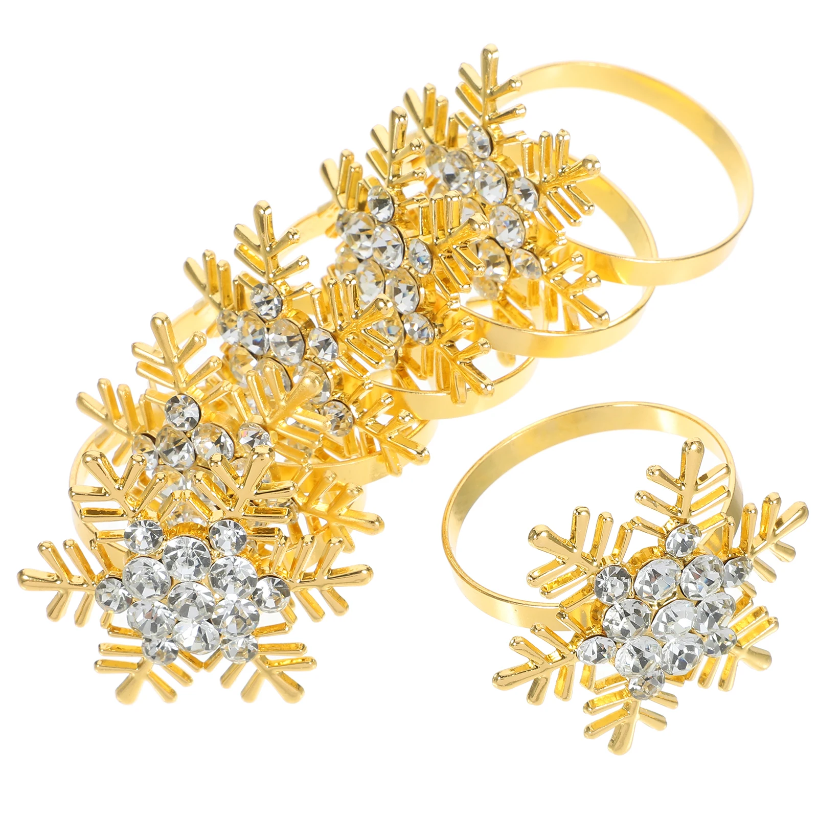 

6pcs Gold Rings 5x4cm Elegant Wedding Western Table Wedding Napkin Fixing Rings Flower Design Sturdy Lightweight