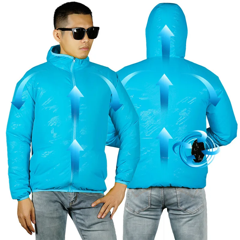 Electric fan jacket sleeve cooling jacket quick-drying cold fan jacket fishing temperature work sun protection clothing