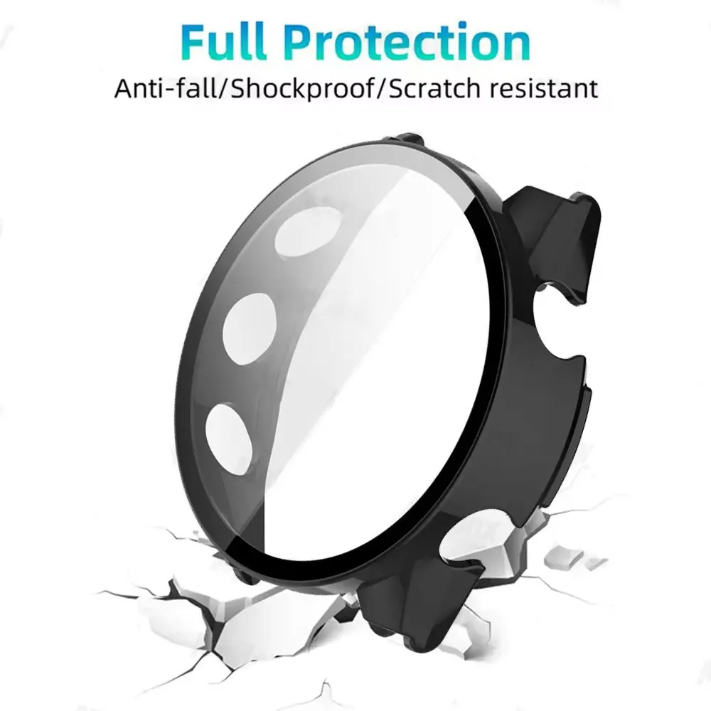Glass+Case For Garmin Forerunner 170 165 All-Around Screen Protector Hard PC Bumper Cover For Garmin Forerunner 70 170 165 Music