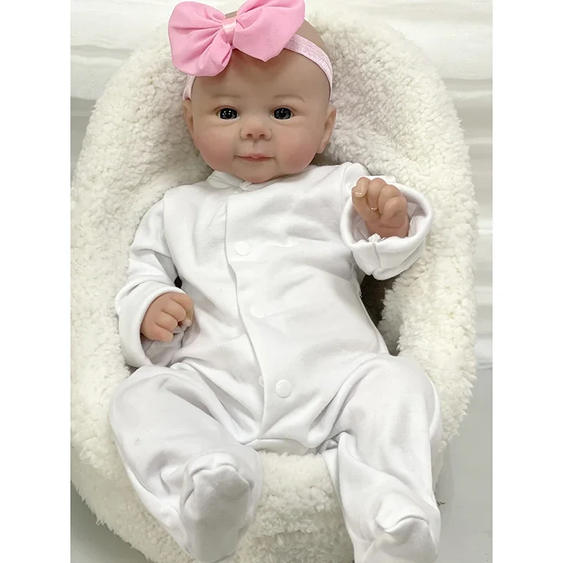 48CM Reborn Baby Doll Juliette Soft Cuddly Lifelike Newborn Hand Painted 3D Skin with Visible Veins Collect Art Doll Bebe Reborn