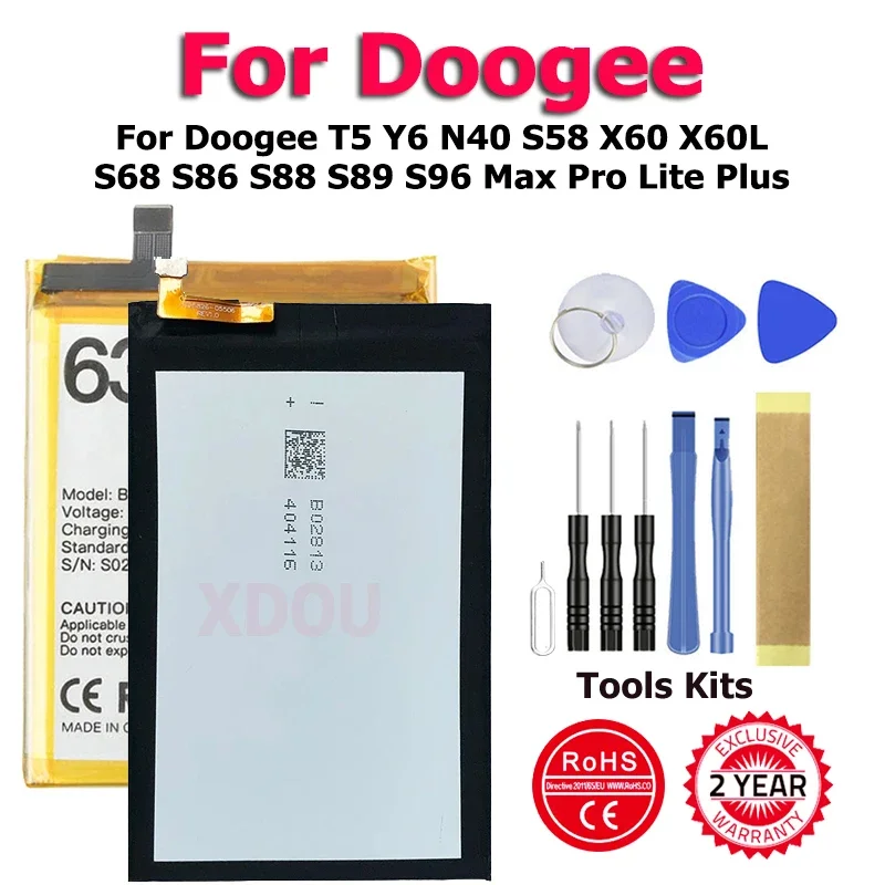 XDOU Doogee X60 BAT16514300 BAT16464500 Battery For Doogee T5 Y6 N40 S58 X60 X60L S68 S86 S88 S89 S96 Max Pro Lite Plus + Tool