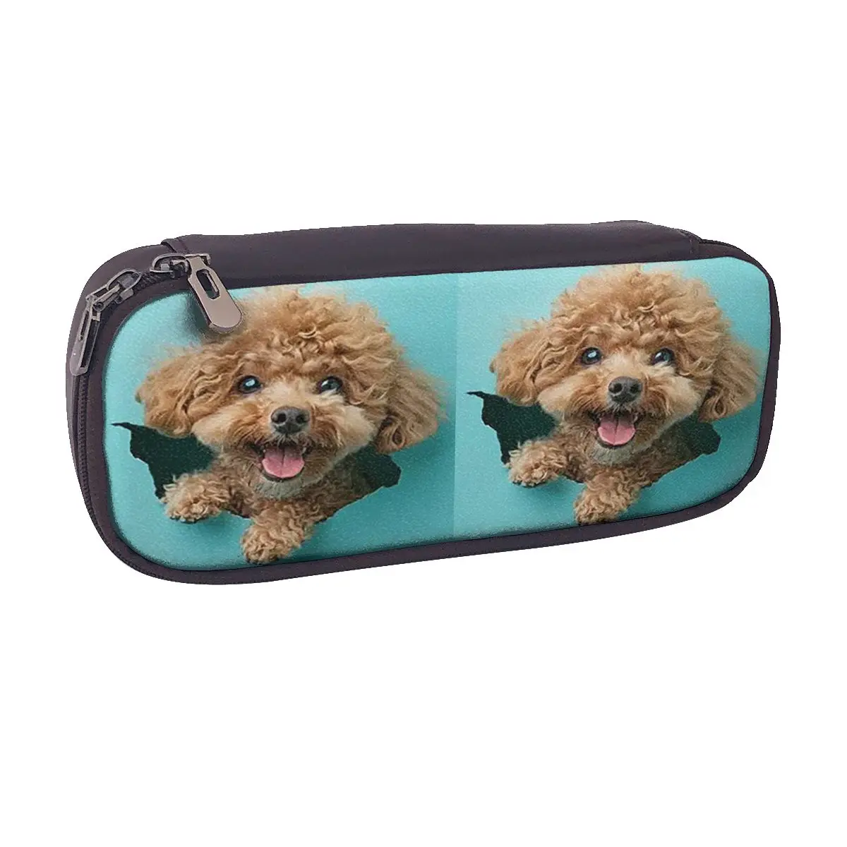 

Роскошный кожаный пенал с жемчугом и морским ушком, пудель, собака, Пудель Каниш, подарки для детей, коробка для ручек, сумка-карандаш, канцелярские принадлежности