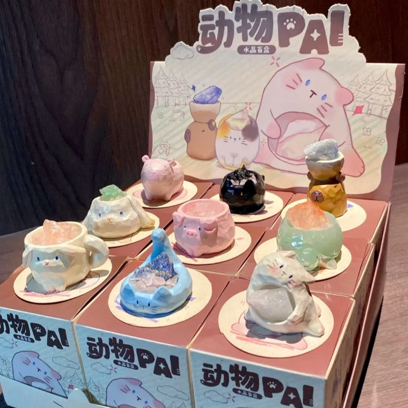 

Новая горячая распродажа, слепая коробка, животное Pal, кристалл, необработанный кристалл, мини-статуэтки, креативное модное украшение для стола с кристаллами, подарок на день рождения для девочек