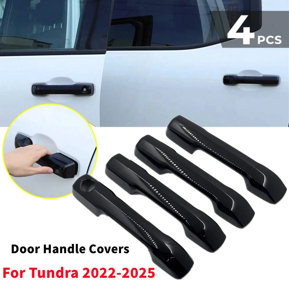 

1 Set For Toyota Tundra 2022-2025 Exterior Front Rear Left Right Door Handle Frame Cover Trim ABS Protective Sticker Accessories