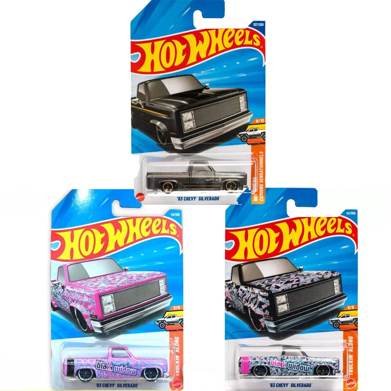 Coche Original Hot Wheels Chevy Silverado, Juguetes a Escala 1/64, Vehículo de Metal Fundido a Presión, Camiones, Colección de Modelos de Aleación, Regalo de Cumpleaños