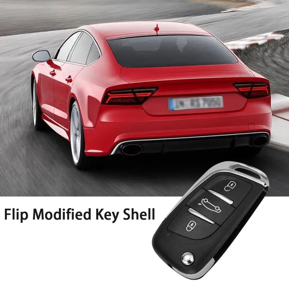 ABS Folding Key Case Accessories Anti-drop Portable Car Key Shell Replacement 2/3 Buttons Remote Key Fob for VW/Toyota/Mazda Car