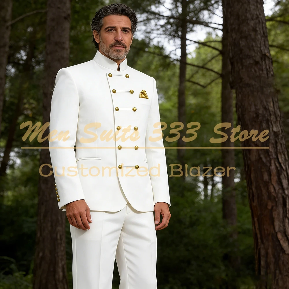 

Элегантные белые мужские костюмы высокого качества: прямой крой, комплект из 2 предметов (пиджак и брюки), индивидуальный пошив, мужская одежда, блейзер, верхняя одежда
