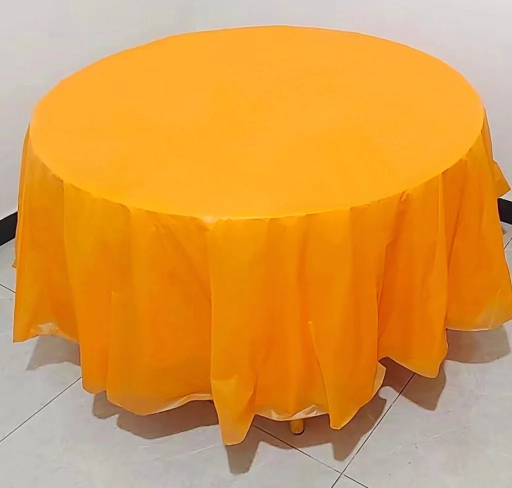 Premium Plastic TableCloth Disposable 10 Pack Round Tablecloth 84in Party Table Cloths Disposable for Any Table Up to 6 Feet