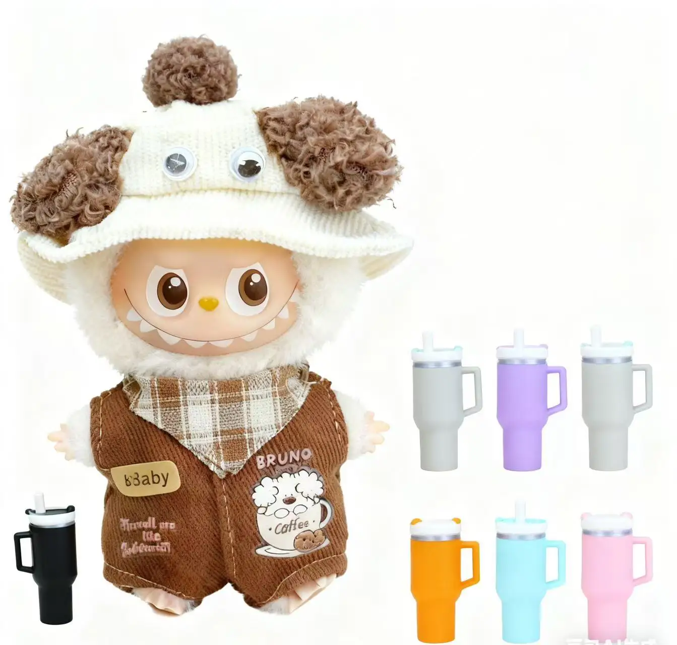 

Для 10 см набор игрушек Labubu, глухая коробка, миниатюрные предметы Labubu, чашка для воды, милый подарок, аксессуары для сцены (без куклы)