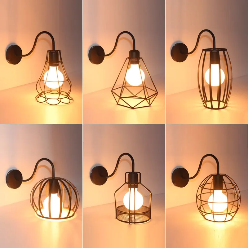 

Creative Retro Industrial Wall Lamp Art Cafe Balcony LOFT American Country Corridor Wrought Iron Lights