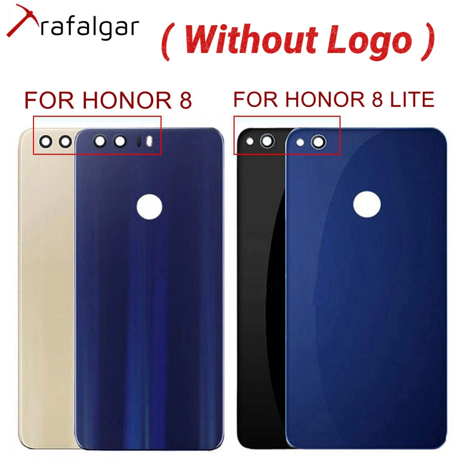 Trafalgar Transparent Clear For Huawei Honor 8 Honor 8 Lite Battery Cover Back Glass Panel Rear Housing Case Replacement+Sticker