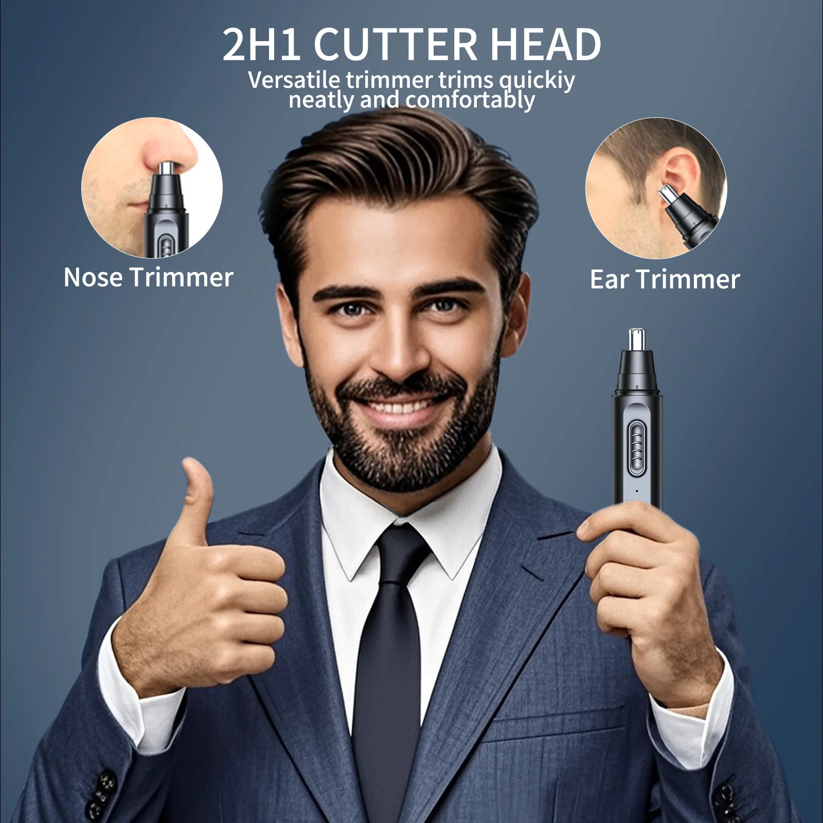 ماكينة تشذيب شعر الأنف للرجال، ماكينة تشذيب شعر الأنف الكهربائية القابلة لإعادة الشحن، ماكينة إزالة شعر الأنف المعدنية