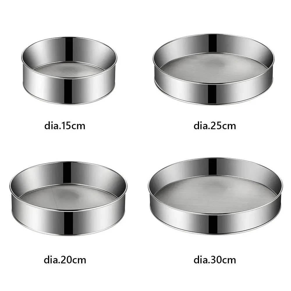 غربال دقيق مستدير الفولاذ المقاوم للصدأ 15/20/25/30 سنتيمتر شبكة منخل دقيق الفضة فائقة غرامة 60 شبكة الدقيق غربال غربال دقيق السكر