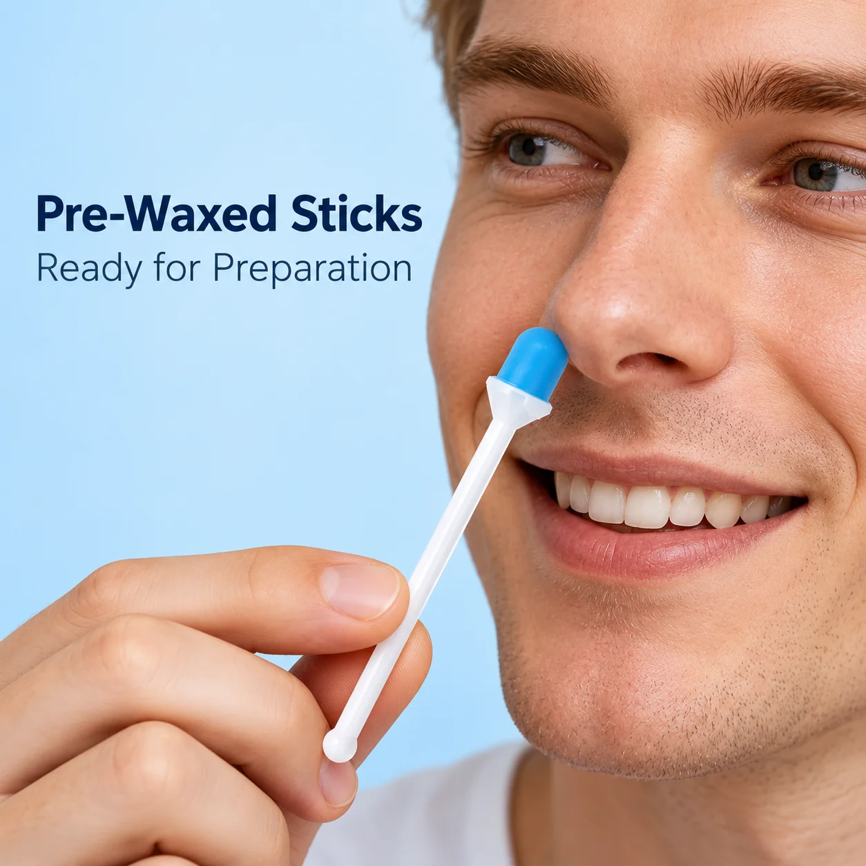 Blue Tipped Nose Wax Sticks For Single Use Hair Removal With Integrated Applicators And A Portable Design For Grooming On Trips