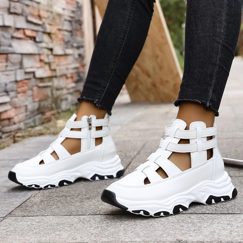

Thick-soled Hollow Waterproof Platform Fashionable Multi-purpose Comfortable Anti-slip Breathable Sports Women's Single Shoes